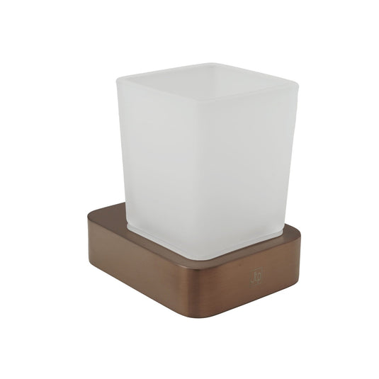 JTP Hix 75mm Square Wall Mounted Tumbler Holder - Brushed Bronze - 31141BRZ - Envy Bathrooms Ltd
