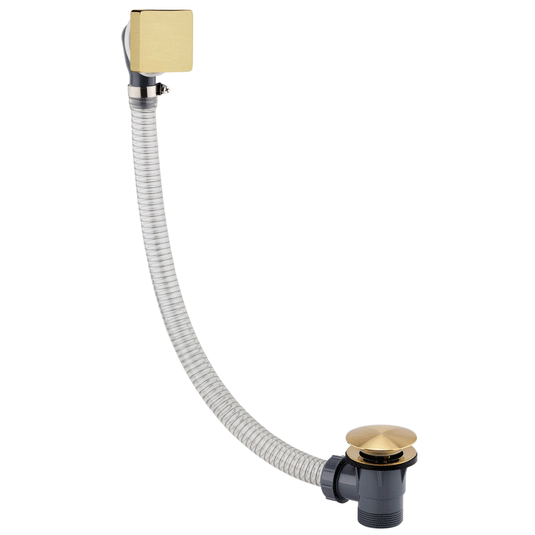 JTP Hix Click Clack Bath Waste with Overflow Filler - Brushed Brass - Envy Bathrooms Ltd