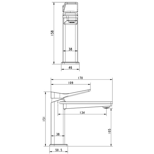 JTP Hix Deck Mounted Basin Mixer Tap - Chrome - Envy Bathrooms Ltd