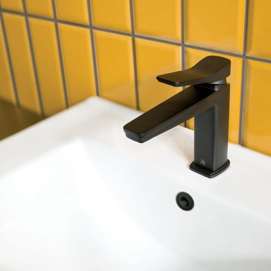 JTP Hix Deck Mounted Basin Mixer Tap - Matt Black - Envy Bathrooms Ltd