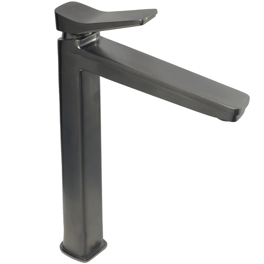 JTP Hix Deck Mounted Single Lever Tall Basin Mixer Tap - Brushed Black - Envy Bathrooms Ltd