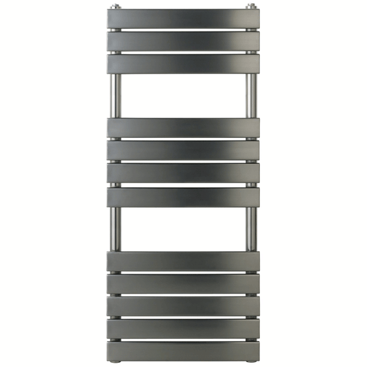 JTP Hix Designer Heated Towel Rail 1200mm H x 500mm W - Brushed Black - Envy Bathrooms Ltd