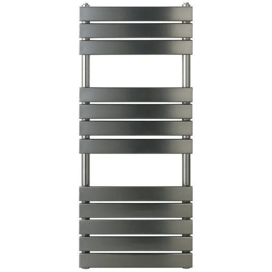 JTP Hix Designer Heated Towel Rail 1200mm H x 500mm W - Brushed Black - Envy Bathrooms Ltd