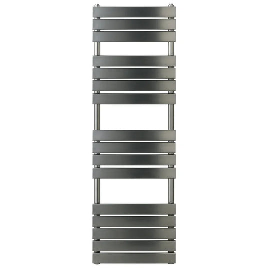 JTP Hix Designer Heated Towel Rail 1600mm H x 500mm W - Brushed Black - Envy Bathrooms Ltd