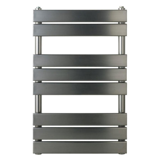 JTP Hix Designer Heated Towel Rail 800mm H x 500mm W - Brushed Black - Envy Bathrooms Ltd