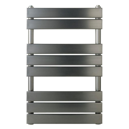 JTP Hix Designer Heated Towel Rail 800mm H x 500mm W - Brushed Black - Envy Bathrooms Ltd