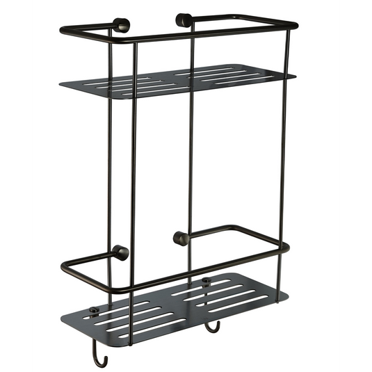 JTP Hix Double Square Basket Brushed Black | 372018BBL - Envy Bathrooms Ltd