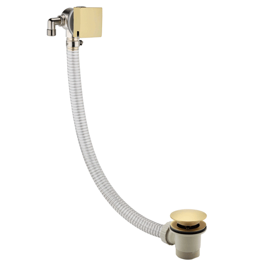 JTP Hix Exofil Click Clack Bath Waste with Overflow Filler - Brushed Brass - Envy Bathrooms Ltd