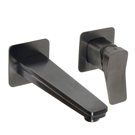 JTP Hix Single Lever Wall Mounted Basin Mixer Tap - Brushed Black - Envy Bathrooms Ltd