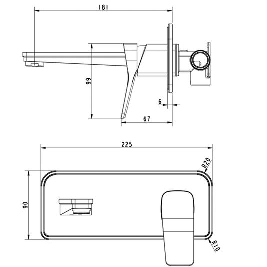 JTP Hix Single Lever Wall Mounted Basin Mixer Tap - Chrome - Envy Bathrooms Ltd