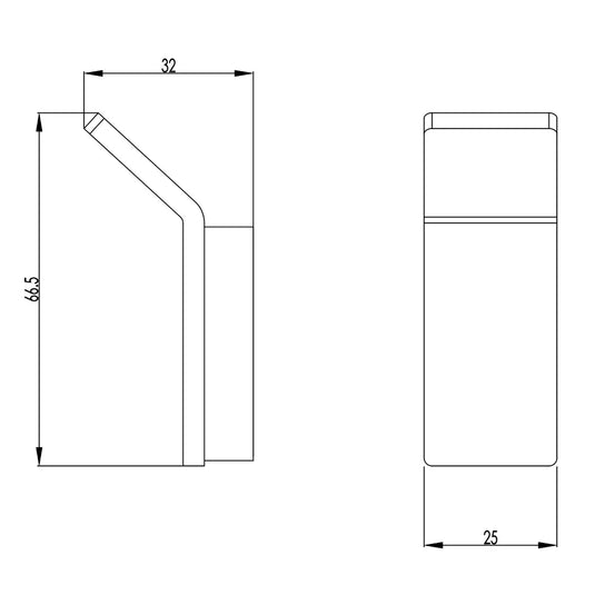 JTP Hix Square Wall Mounted Robe Hook 25mm Wide - Brushed Brass PVD - Envy Bathrooms Ltd