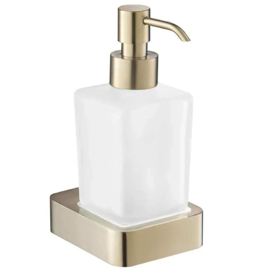 JTP Hix Square Wall Mounted Soap Dispenser 75mm Wide - Brushed Brass PVD - 33167BBR - Envy Bathrooms Ltd