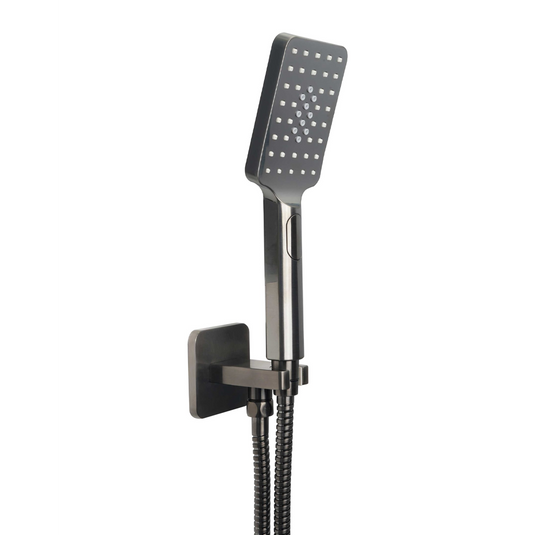 JTP HIX Square Water Outlet With Holder, Hose & Hand Shower - Brushed Black - 37SQUARE/WS/BBL - Envy Bathrooms Ltd