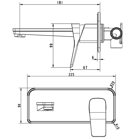 JTP Hix Wall Mounted Basin Mixer Tap - Matt Black - Envy Bathrooms Ltd