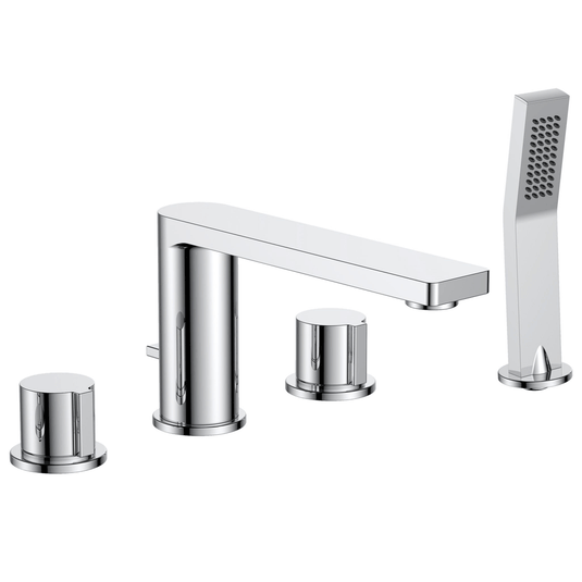 JTP Hugo 4-Hole Pillar Mounted Bath Shower Mixer Tap with Kit - Chrome - Envy Bathrooms Ltd