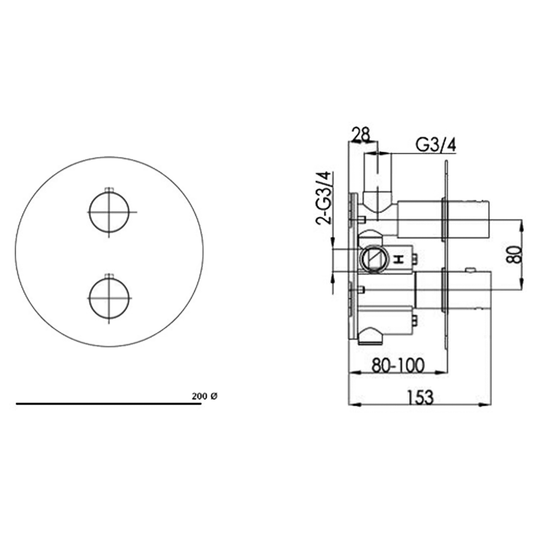 JTP Hugo Thermostatic Concealed 3 Outlets Shower Valve - Chrome - Envy Bathrooms Ltd