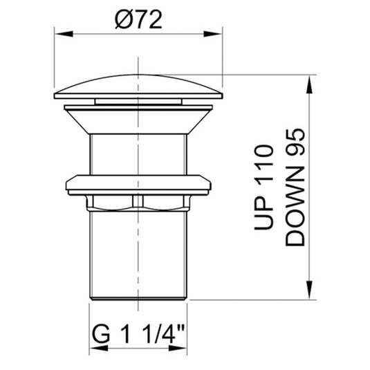 JTP Inox Click Clack Unslotted Basin Waste - Stainless Steel - Envy Bathrooms Ltd