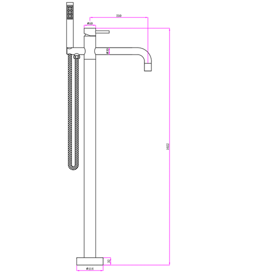 JTP Inox Freestanding Bath Shower Mixer Tap with Kit - Stainless Steel - Envy Bathrooms Ltd