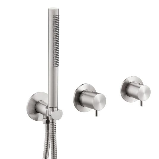 JTP Inox Modular Thermostatic Concealed 2 Outlet Shower Valve With Handset - Stainless Steel - IX368 - Envy Bathrooms Ltd