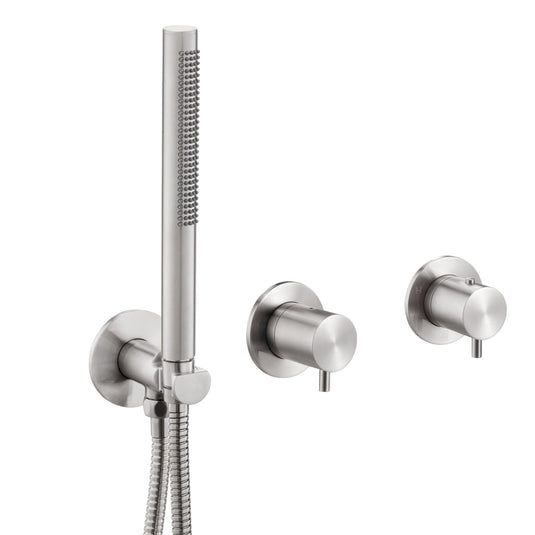 JTP Inox Modular Thermostatic Concealed 2 Outlet Shower Valve With Handset - Stainless Steel - IX368 - Envy Bathrooms Ltd