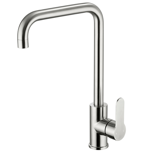 JTP Inox Mono Swivel Spout Kitchen Sink Mixer Tap - Pure Stainless Steel - Envy Bathrooms Ltd