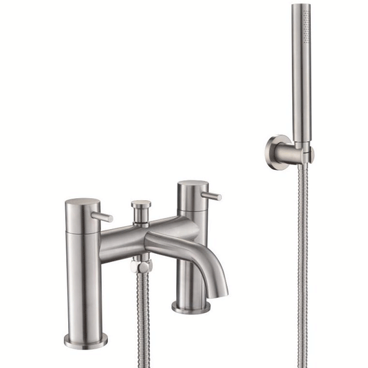 JTP Inox Pillar Mounted Bath Shower Mixer Tap with Kit - Stainless Steel - Envy Bathrooms Ltd