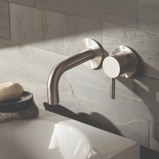 JTP Inox Single Lever Wall Mounted Basin Mixer Tap - Stainless Steel - Envy Bathrooms Ltd