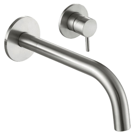 JTP Inox Single Lever Wall Mounted Basin Mixer Tap - Stainless Steel - Envy Bathrooms Ltd