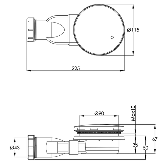 JTP Inox Slim Shower Waste 115mm Wide - Stainless Steel - Envy Bathrooms Ltd