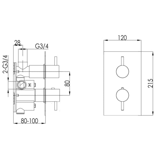 JTP Inox Thermostatic Concealed 1 Outlet Shower Valve - Stainless Steel - Envy Bathrooms Ltd