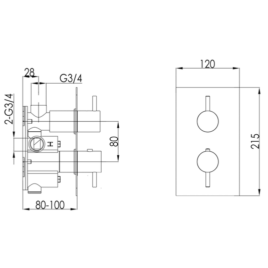 JTP Inox Thermostatic Concealed 1 Outlet Shower Valve - Stainless Steel - Envy Bathrooms Ltd