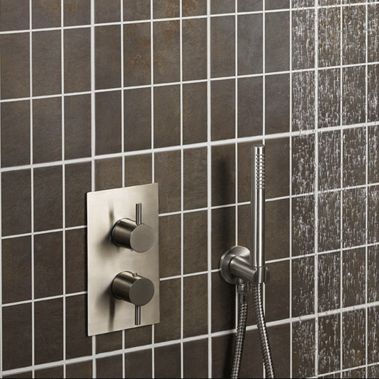 JTP Inox Thermostatic Concealed 3 Outlets Shower Valve Dual Handle - Stainless Steel - Envy Bathrooms Ltd