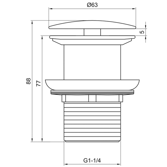 JTP Inox Unslotted Freeflow Basin Waste 63mm Wide - Stainless Steel - Envy Bathrooms Ltd