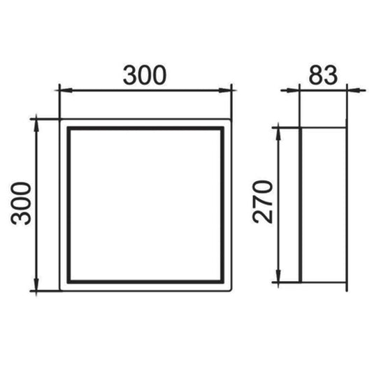 JTP Inwall Square Wall Mounted Shower Niche 300mm Wide - Chrome - Envy Bathrooms Ltd