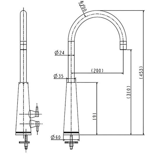 JTP Livaro Mono Kitchen Sink Mixer Tap Dual Handle - Chrome - Envy Bathrooms Ltd