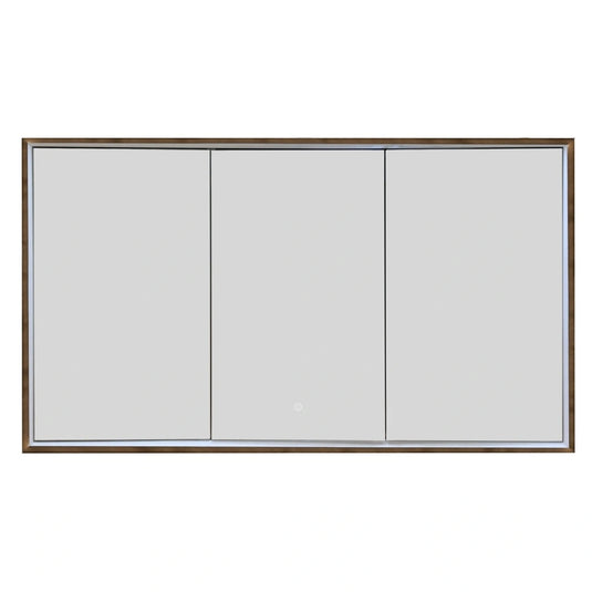 JTP Luca Recessed 3-Door Mirror Bathroom Cabinet 1200mm Brushed Bronze | LU1200 + LUTRIM1200BRZ - Envy Bathrooms Ltd