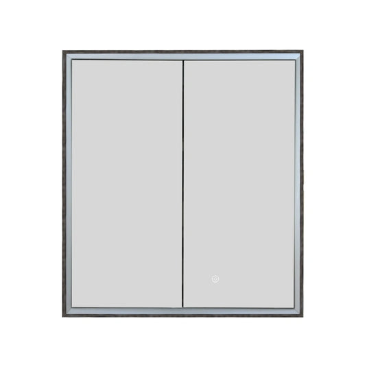JTP Luca Recessed Double Mirror Bathroom Cabinet Brushed Black | LU600 + LUTRIM600BBL - Envy Bathrooms Ltd