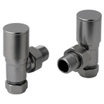JTP Manual Angled Radiator Valves Pair - Brushed Black - Envy Bathrooms Ltd