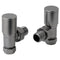 JTP Manual Angled Radiator Valves Pair |  Brushed Black | 27RVABBL