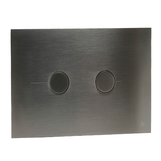 JTP Metal Pneumatic Dual Flush Plate 215mm Wide - Brushed Black - Envy Bathrooms Ltd