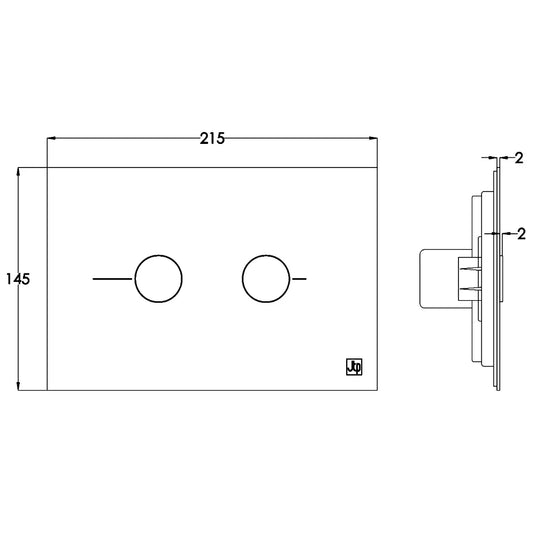 JTP Metal Pneumatic Dual Flush Plate - Stainless Steel - Envy Bathrooms Ltd