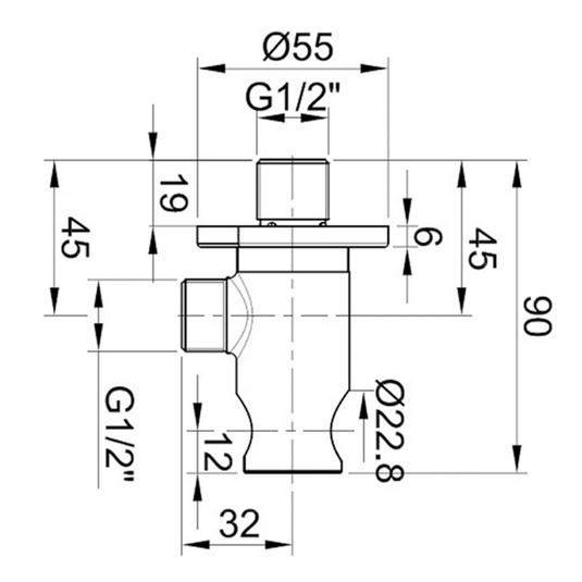 JTP Minimalist Shower Outlet Elbow Wall Support - Chrome - Envy Bathrooms Ltd