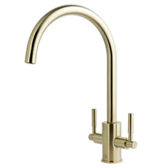 JTP Newbury Deck Mounted Swivel Spout Kitchen Sink Mixer Tap - Brushed Brass - Envy Bathrooms Ltd