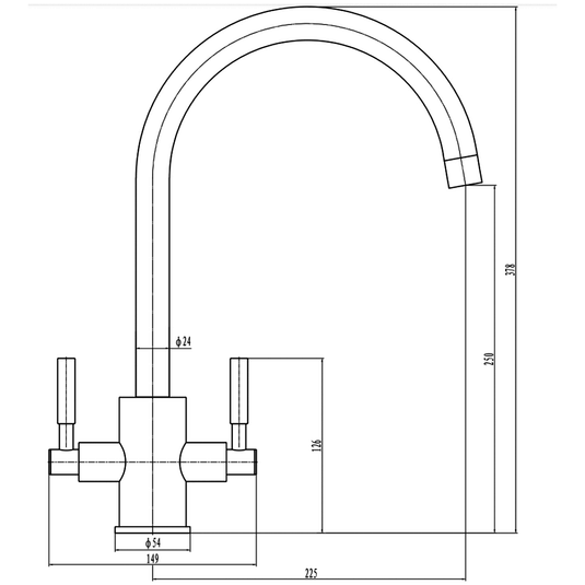 JTP Newbury Deck Mounted Swivel Spout Kitchen Sink Mixer Tap - Brushed Brass - Envy Bathrooms Ltd