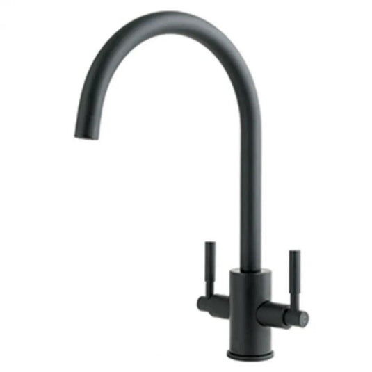 JTP Newbury Deck Mounted Swivel Spout Kitchen Sink Mixer Tap - Matt Black - Envy Bathrooms Ltd