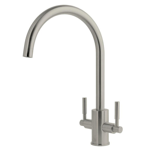 JTP Newbury Mono Deck Mounted Kitchen Sink Mixer Tap - Stainless Steel - Envy Bathrooms Ltd