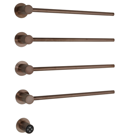JTP Oynx 610mm Electric Towel Radiator - Brushed Bronze - ON520EBRZ - Envy Bathrooms Ltd