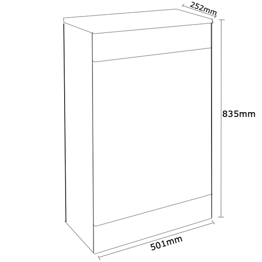 JTP Pace Back to Wall WC Unit 500mm Wide - Black - Envy Bathrooms Ltd