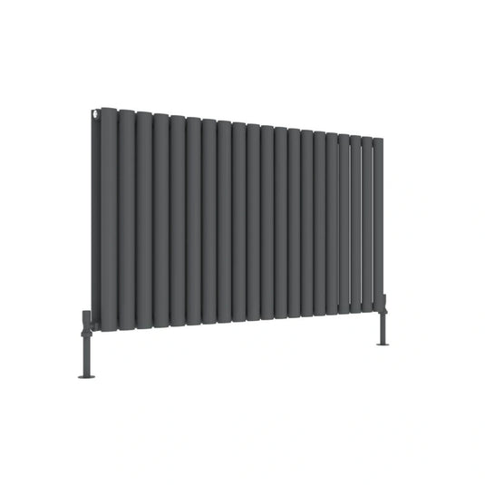 JTP Primo Anthracite 600mm x 1200mm Oval Panel Radiator | PR612AN - Envy Bathrooms Ltd