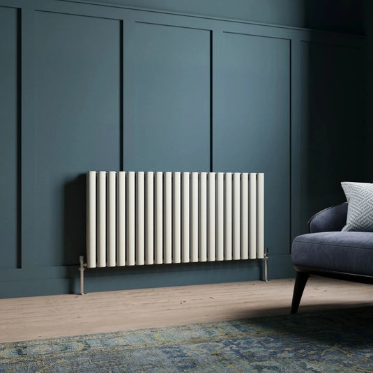 JTP Primo Oval Panel Horizontal Designer Radiator 600mm x 1200mm White | PR612W - Envy Bathrooms Ltd
